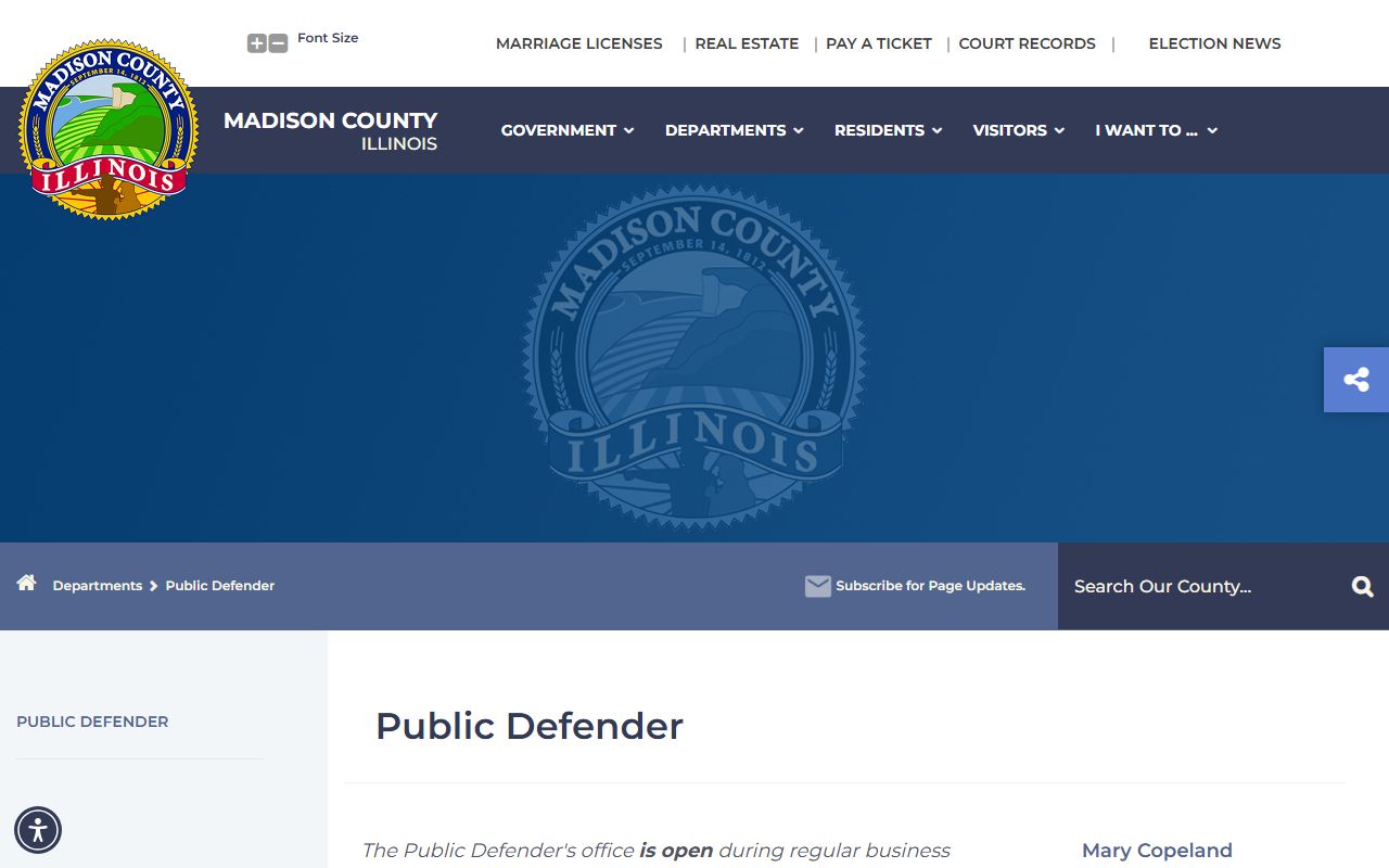 Madison County Public Defender page
