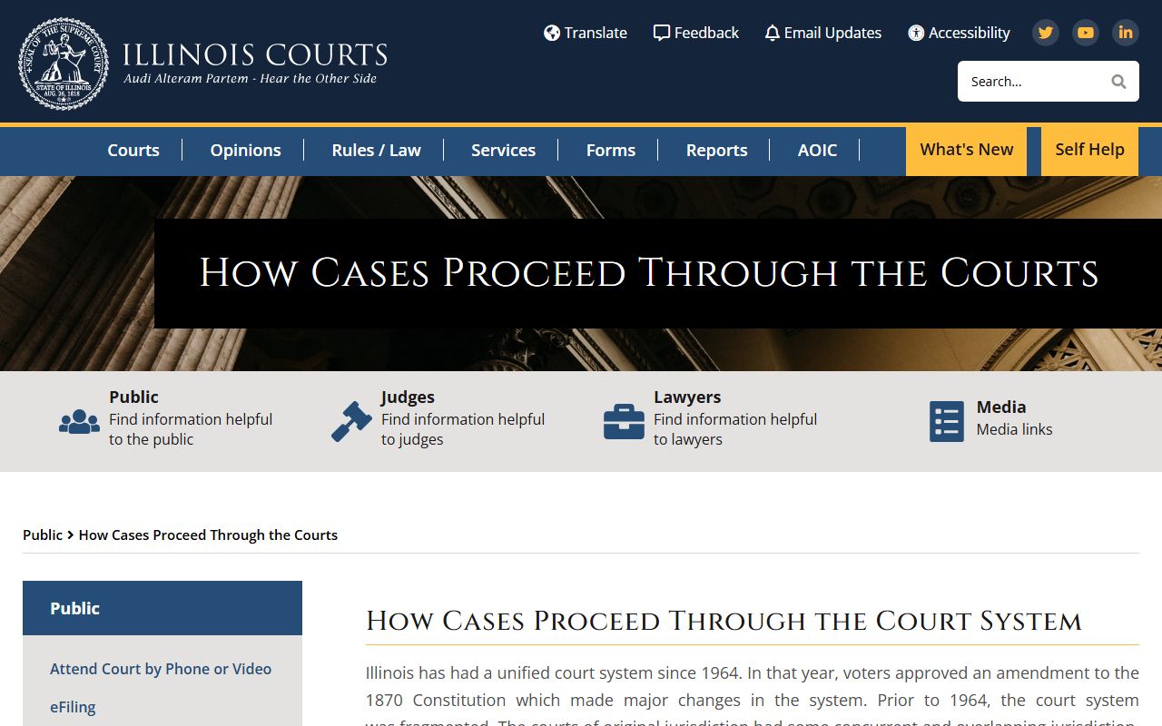 How cases proceed through Illinois courts overview