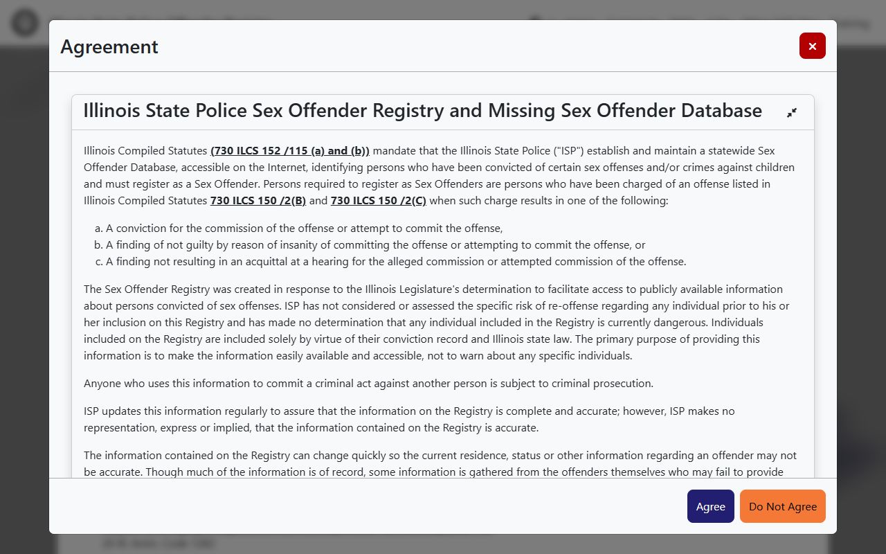 Illinois State Police sex offender registry